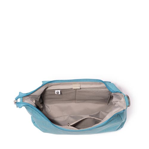 Baggallini Coastal Flip Lock Half Moon Bag In Seaside Blue