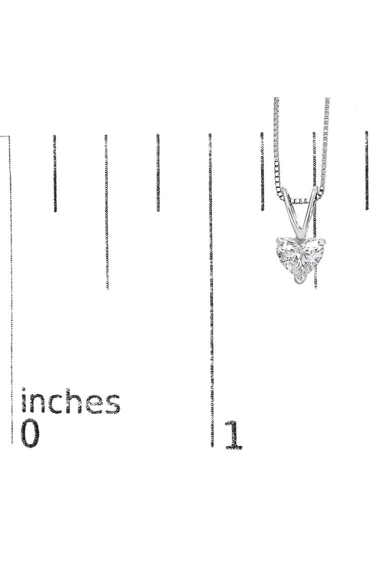 14K White Gold 3/8 Cttw Heart-Shaped Diamond Classic Solitaire Pendant Necklace, Alternate, color, White