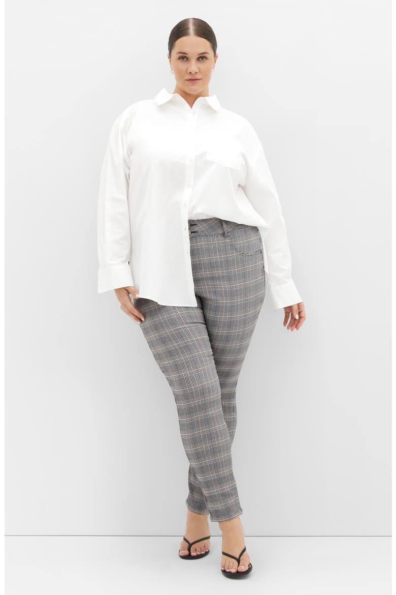 Bengaline Check Skinny Leg Pants, Alternate, color, CHERRY CHECK