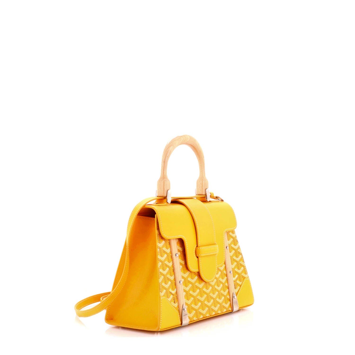 Saigon Top Handle Bag Coated Canvas with Leather PM, Alternate, color, Yellow