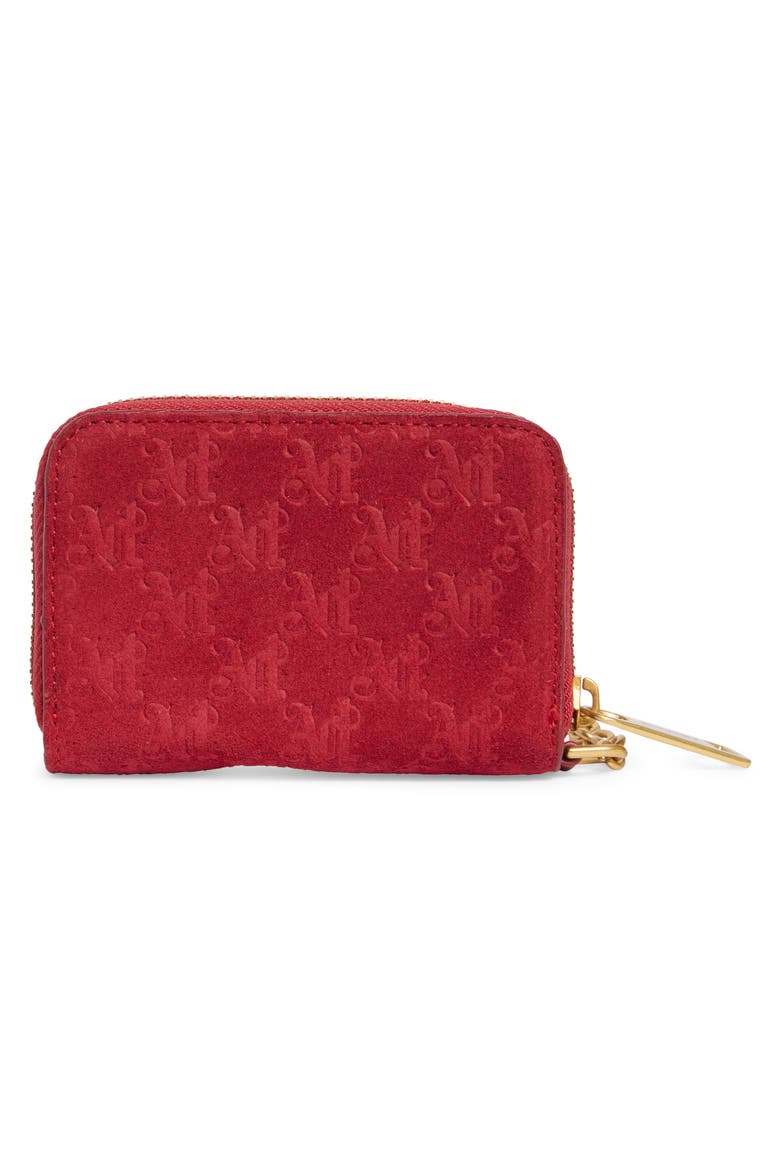 Monogram Leather Zip Around Wallet, Alternate, color, MERLOT