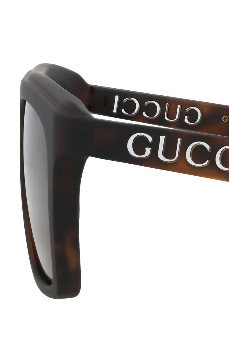 Gucci 57mm Rectangular Sunglasses, Alternate, color, Havana Havana Brown