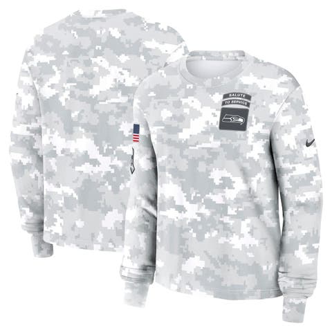 Women's Nike Arctic Camo Seattle Seahawks 2024 Salute To Service Performance Long Sleeve T-Shirt