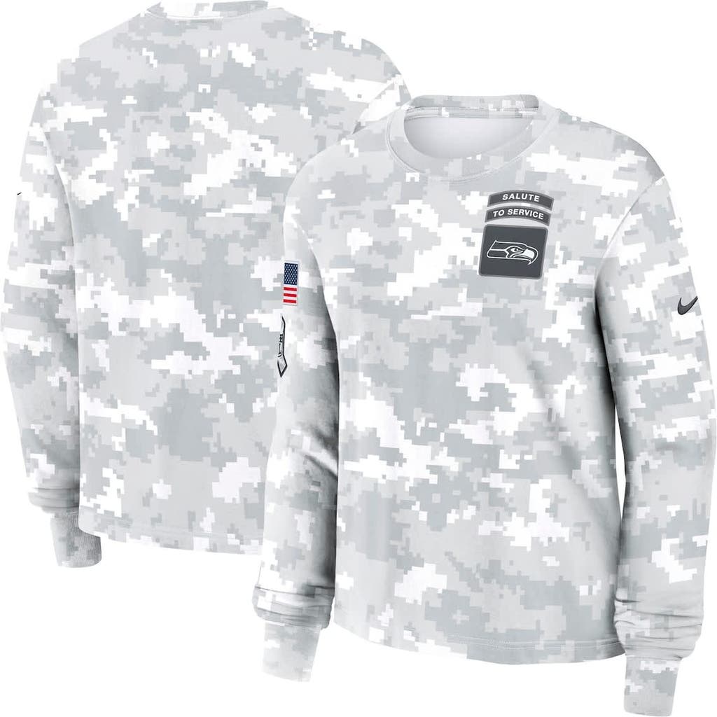 Nike Arctic Camo Seattle Seahawks 2024 Salute To Service Performance Long Sleeve T-shirt