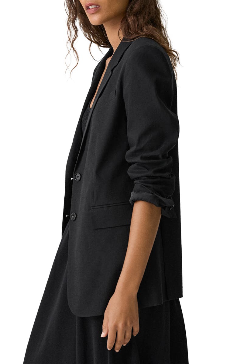 Theory Linen Blend Blazer, Alternate, color, Black