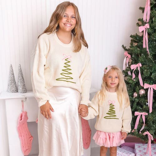 Sweet Wink Christmas Tree Knit Sweater In Brown