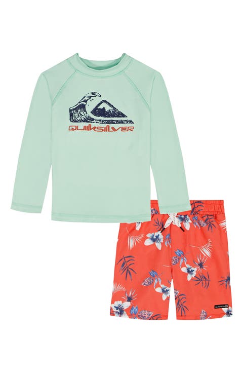 Kids' Rashguard Top & Swim Trunks Set (Little Boy)