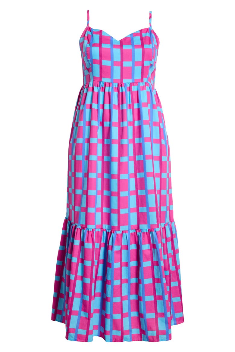 Devania Brush Cabana Flowy Maxi Dress, Alternate, color, FUCHSIA-BLUE-MULTI