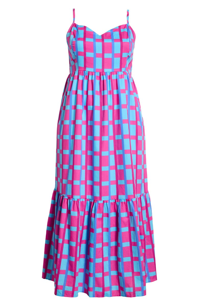 SUGARLIPS Devania Brush Cabana Flowy Maxi Dress, Alternate, color, Fuchsia-Blue-Multi