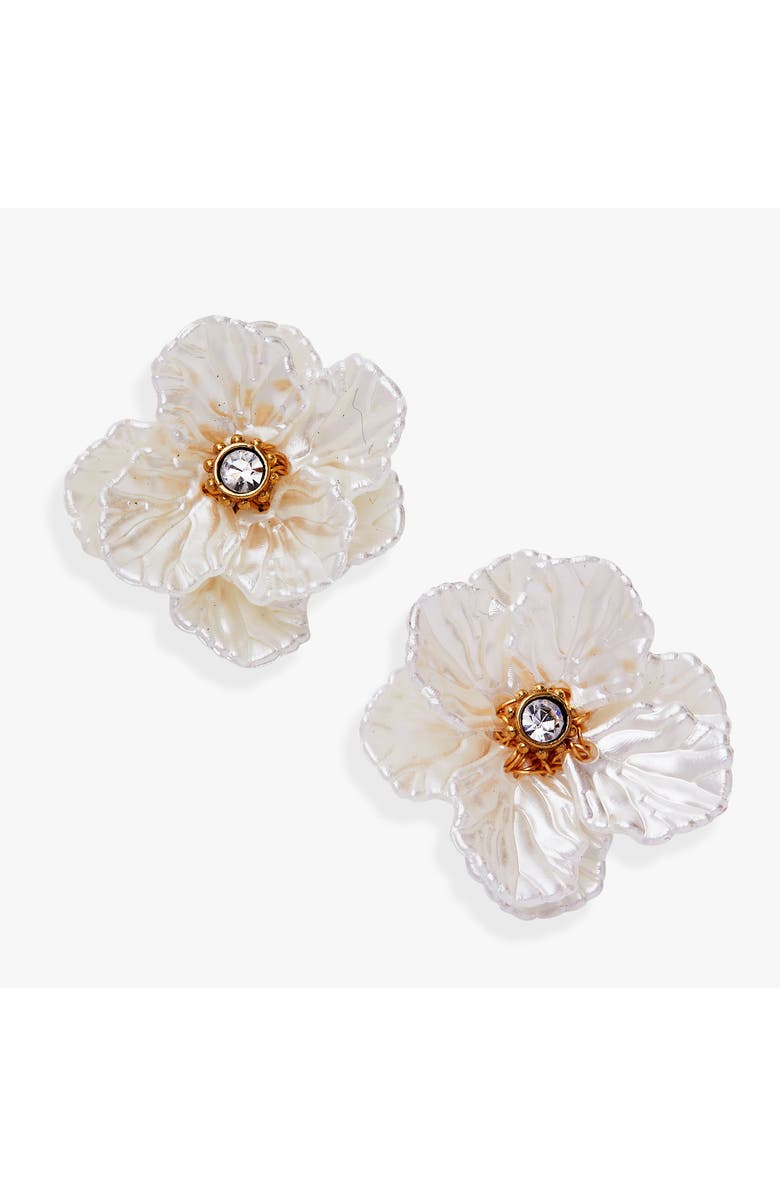 Alex and Ani New York Botanical Garden<sup>®</sup> 2-in-1 Poppy Statement Earrings, Alternate, color, White