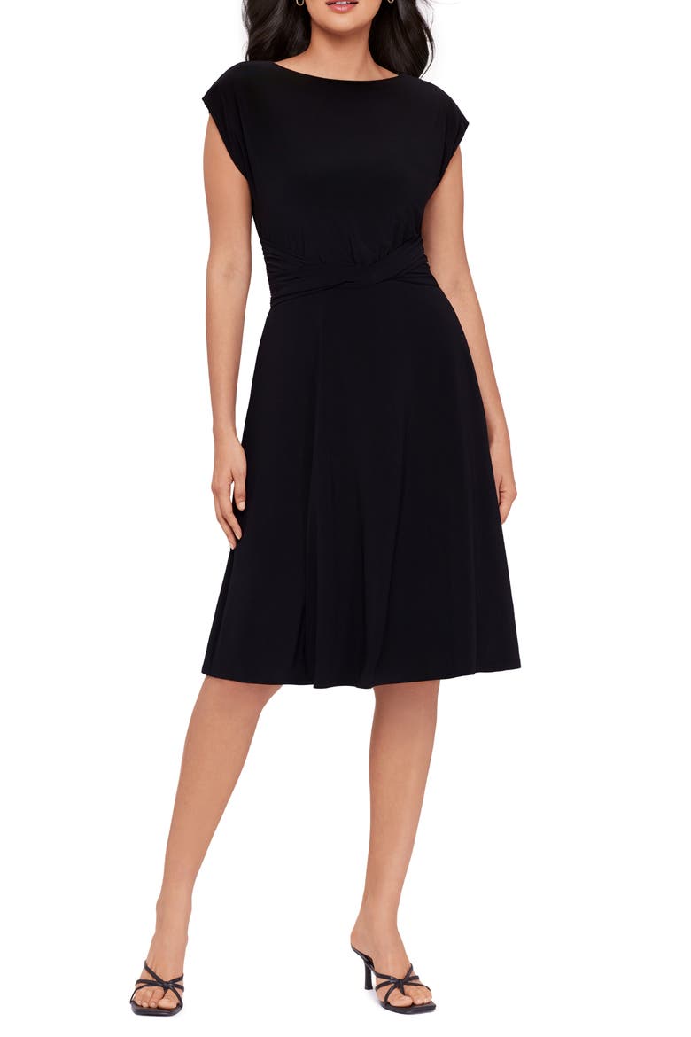Auri Boat Neck Stretch Jersey Dress, Main, color, BLACK