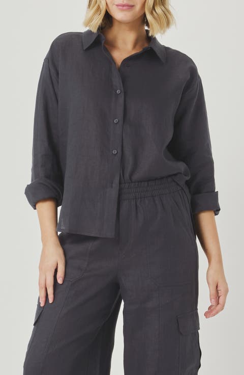 Stella Linen Button-Up Shirt