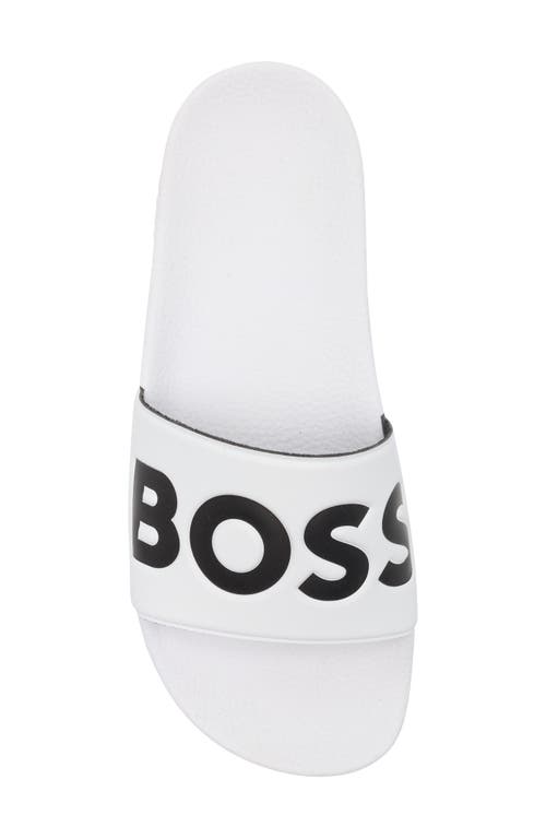 Hugo Boss Boss Aryeh Slide Sandal In White