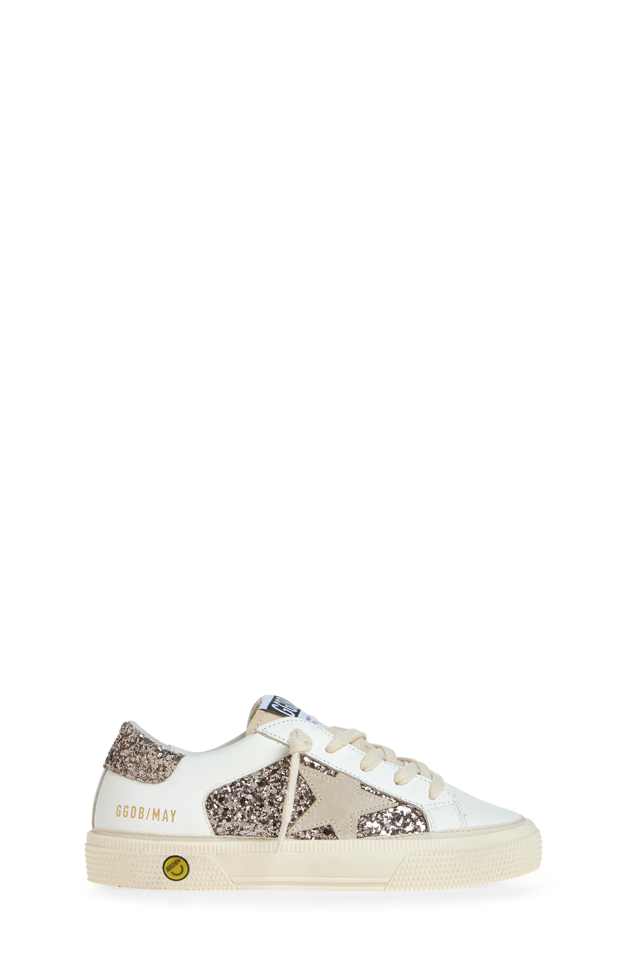 Golden Goose Kids' May Sneaker, Alternate, color, White/ Cinder/ Seed Pearl