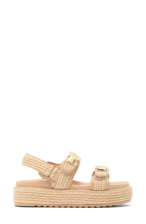 Steve Madden Bowie Platform Slingback Sandal In Natural Raffia