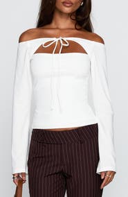 Princess Polly Nevah Off the Shoulder Cutout Top