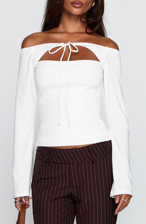 Princess Polly Nevah Off The Shoulder Cutout Top In White