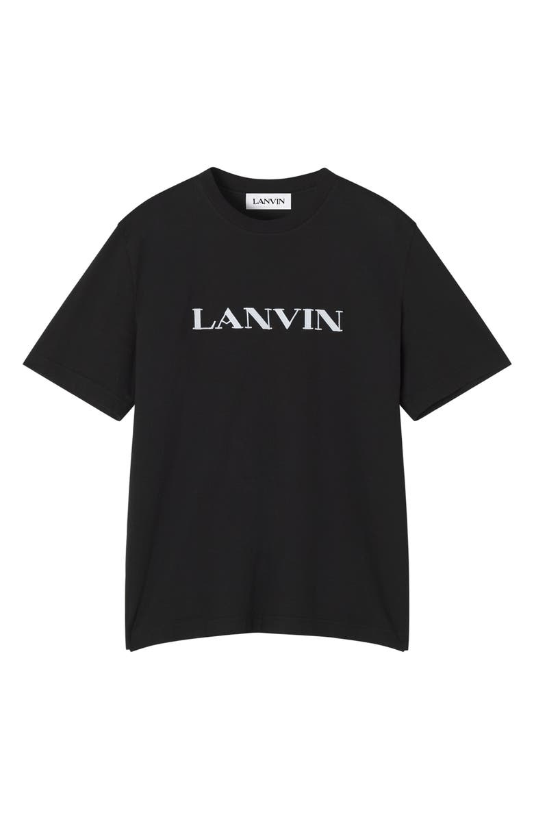 Lanvin Embroidered Cotton T-Shirt, Main, color, Black
