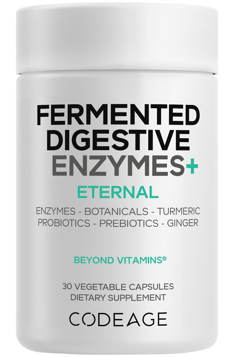 Fermented Digestive Enzymes, Probiotics, Prebiotics, Fermented Organic Botanicals, Main, color, White