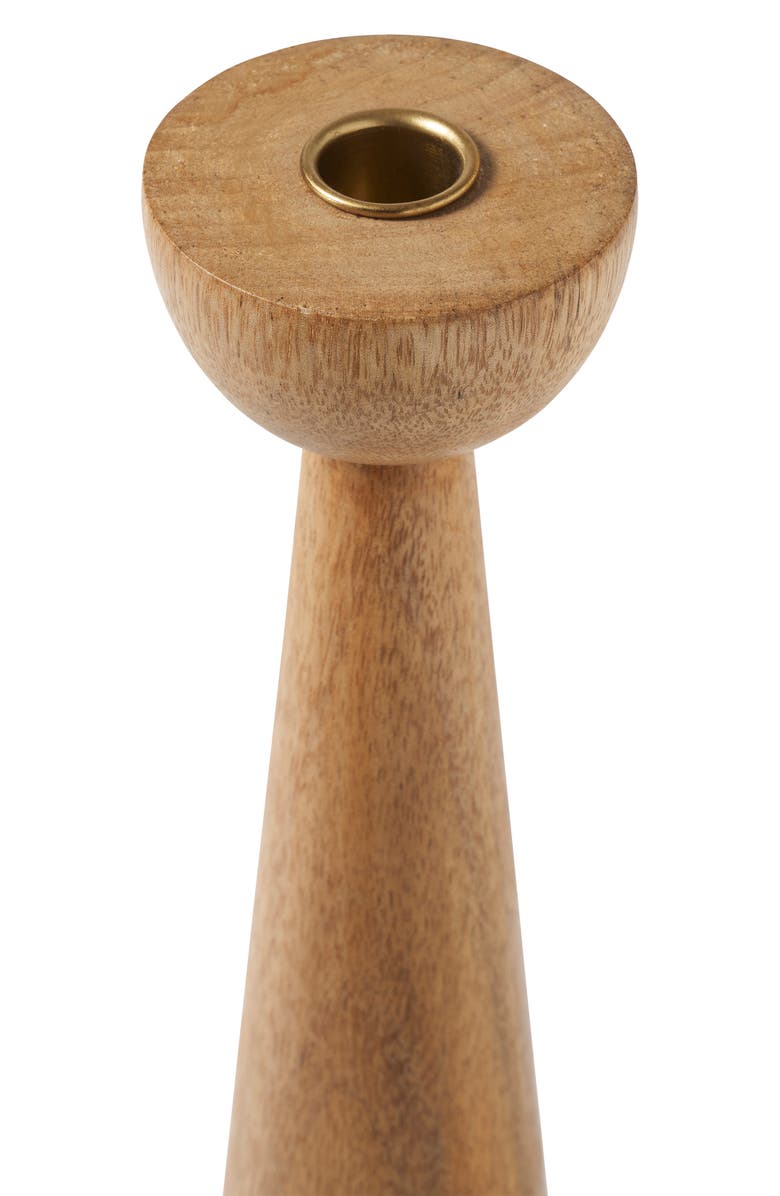 Renwil Set of 2 Mango Wood Candle Holders, Alternate, color, Brown