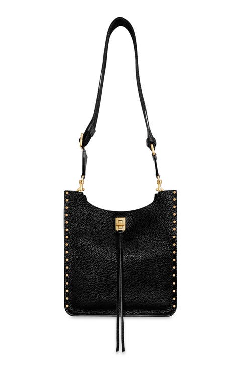 Medium Darren North/South Leather Shoulder Bag
