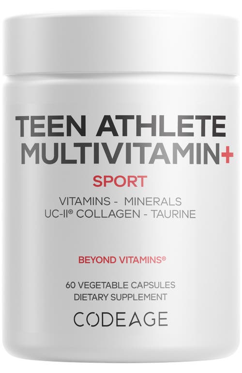 Codeage Teen Athlete Multivitamin+, Creatine, UC-II Collagen, Iron Supplement in White 