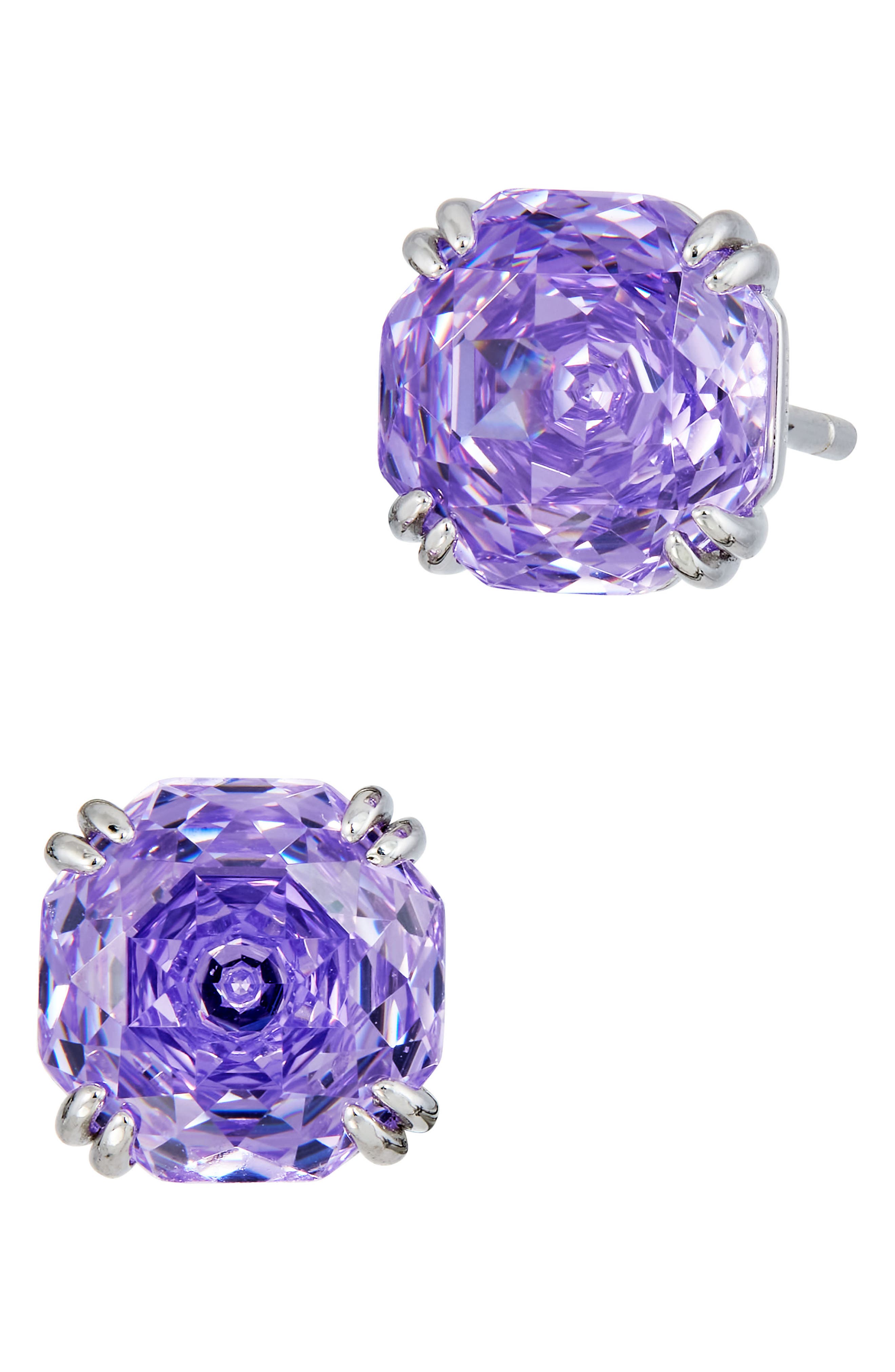 SAVVY CIE JEWELS Floral Faceted Octagonal Cubic Zirconia Stud Earrings