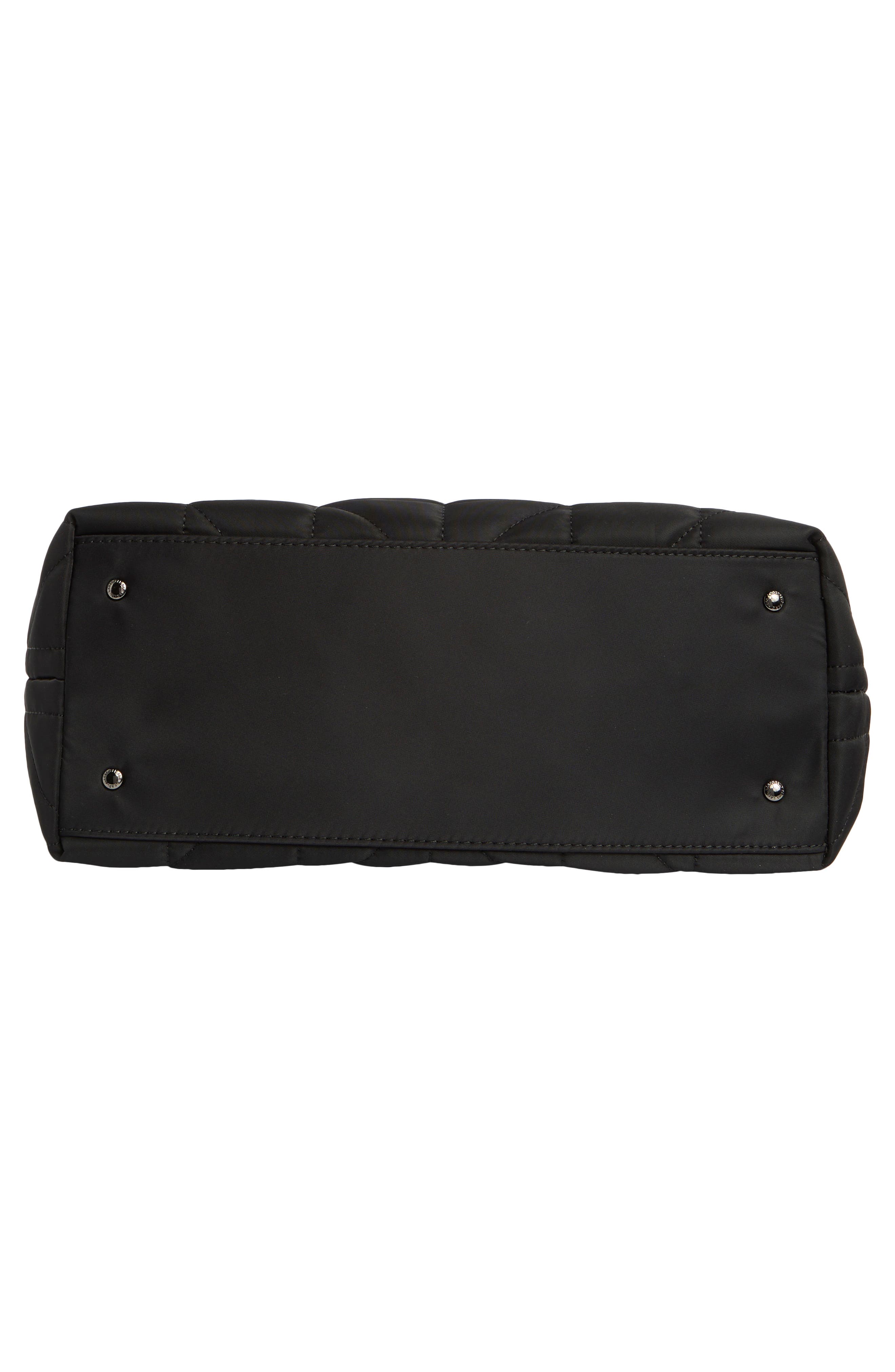 KARL LAGERFELD PARIS Voyage Quilted Nylon Tote Bag, Alternate, color, Black/ Gunmetal