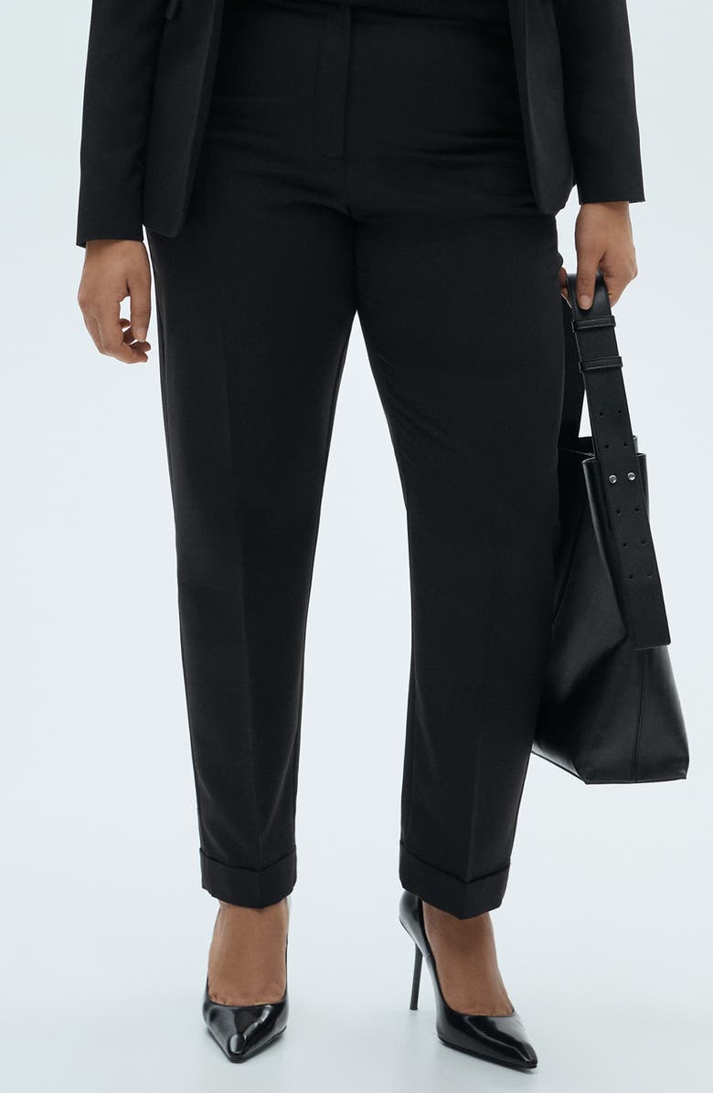 MANGO Straight Suit Pants, Alternate, color, Black