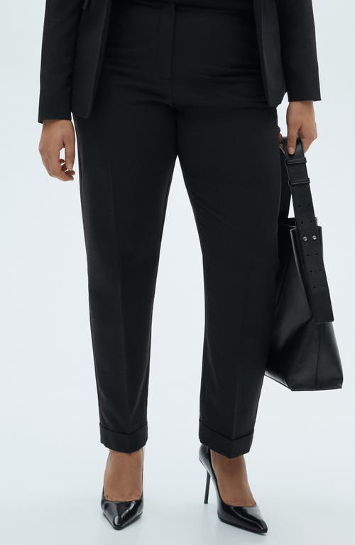 Mango Straight Suit Pants In Black