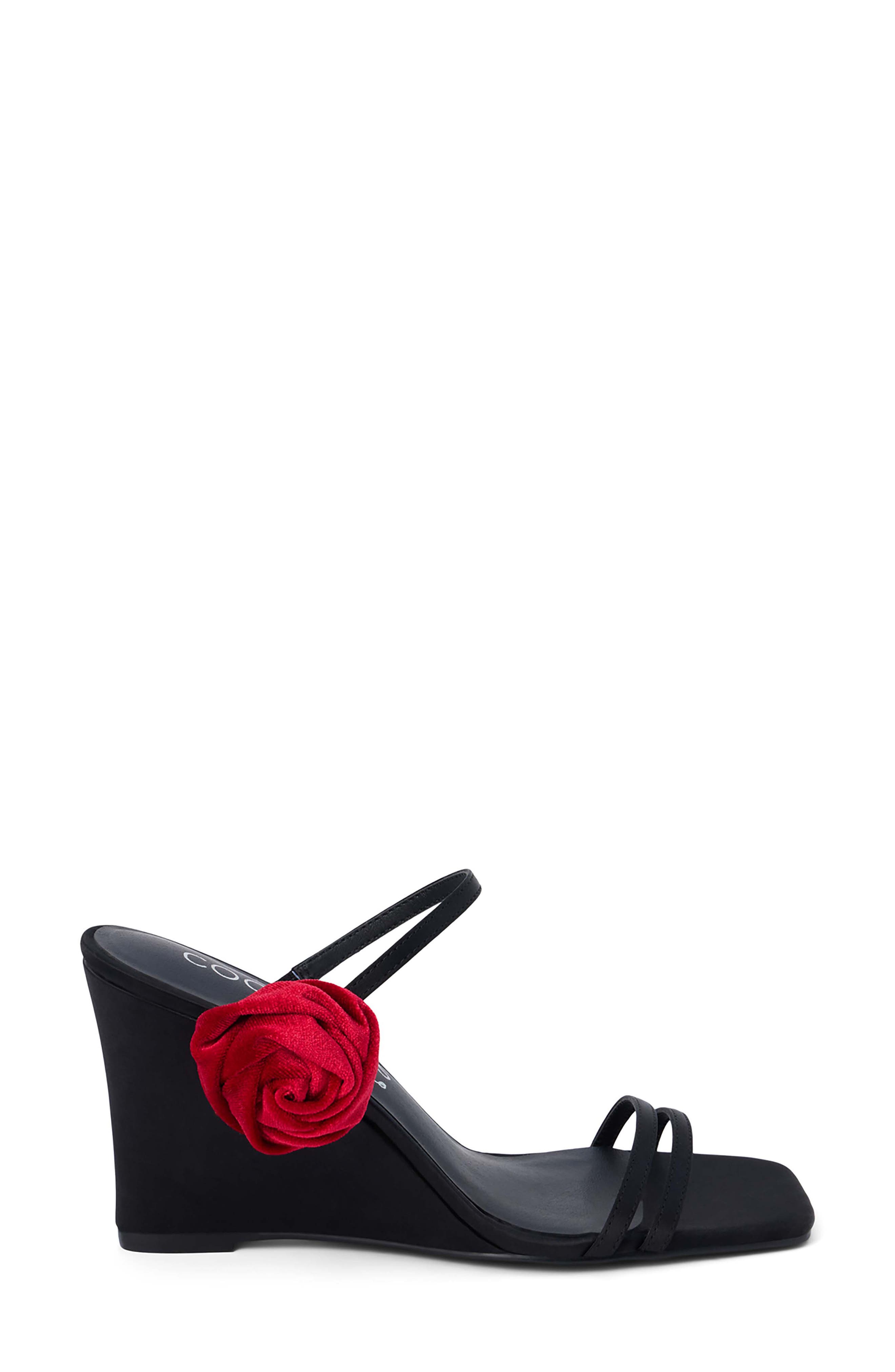 Rosa Wedge Sandal, Alternate, color, BLACK