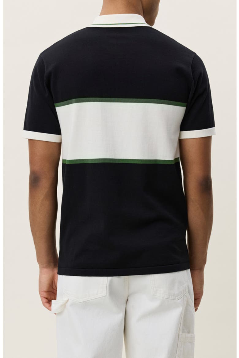 Colorblock Cotton Zip Polo, Alternate, color, TAP SHOE BLACK