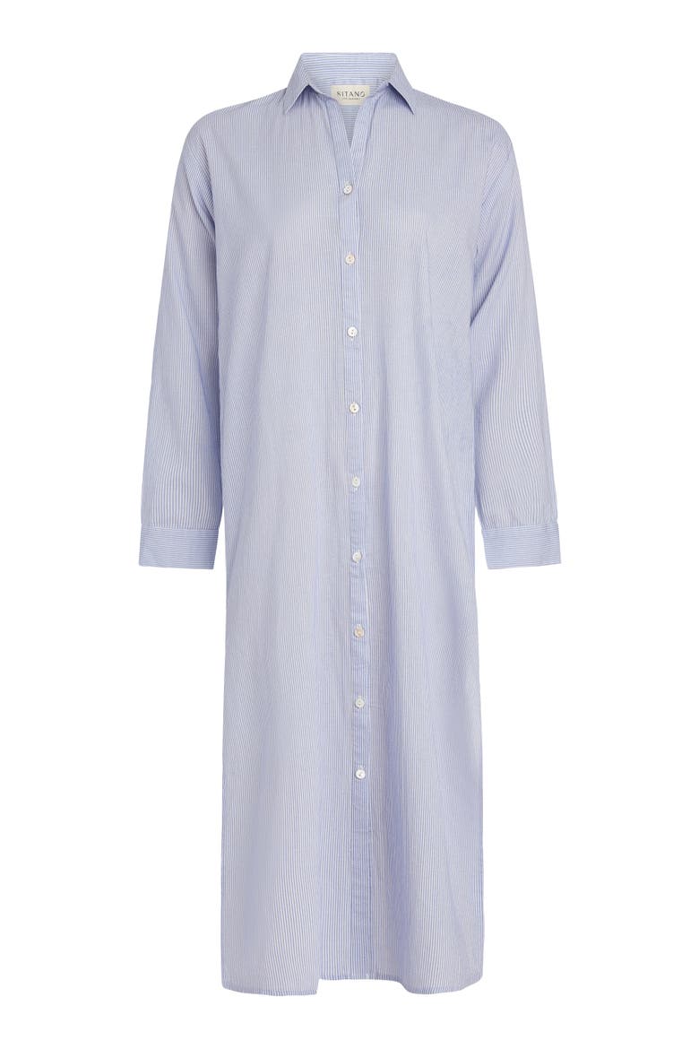 Lido Midi Ciao Shirt Dress, Alternate, color, Light Blue Stripes