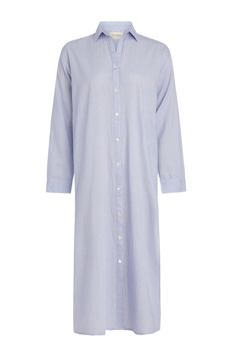 SITANO Lido Midi Ciao Shirt Dress, Alternate, color, Light Blue Stripes