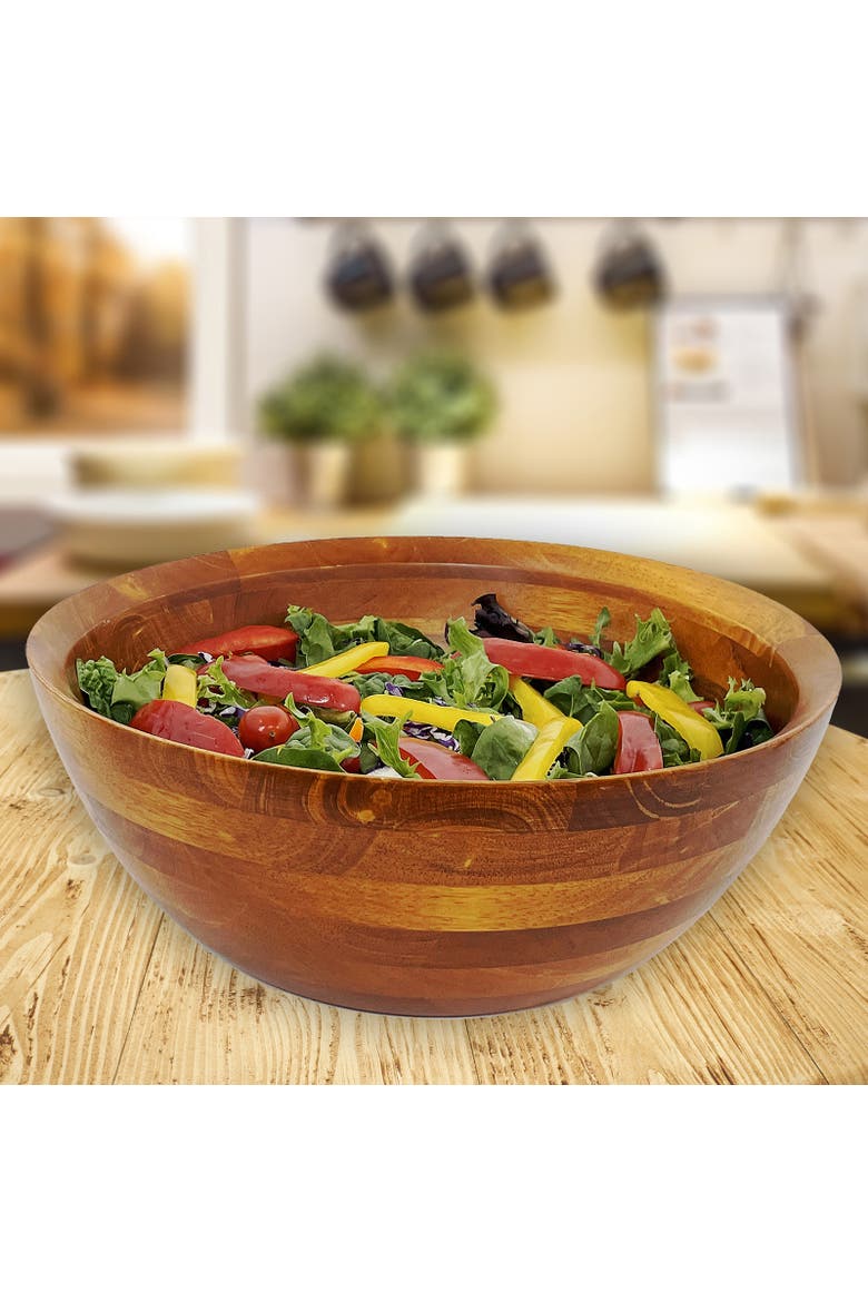 Rubberwood Conical Bowl, Large 5-Inch x 14-Inch Diameter, Alternate, color, Brown