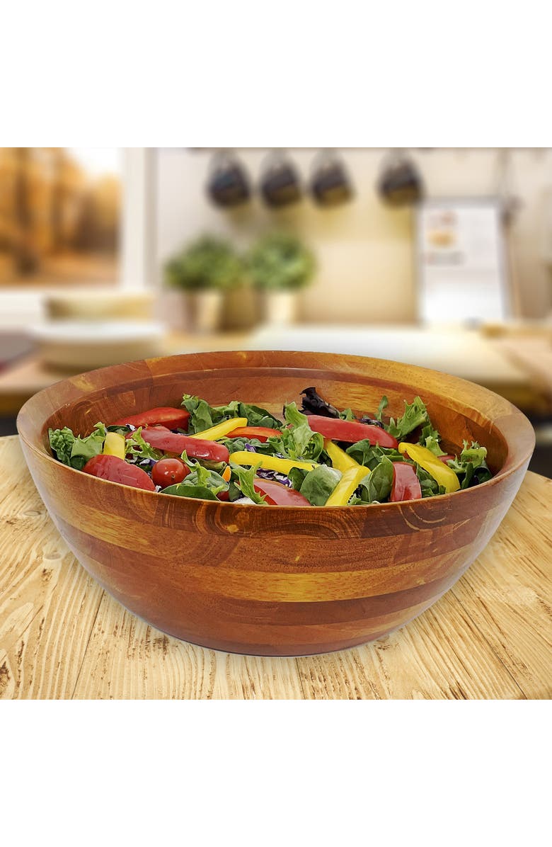 FRIELING Rubberwood Conical Bowl, Large 5-Inch x 14-Inch Diameter, Alternate, color, Brown