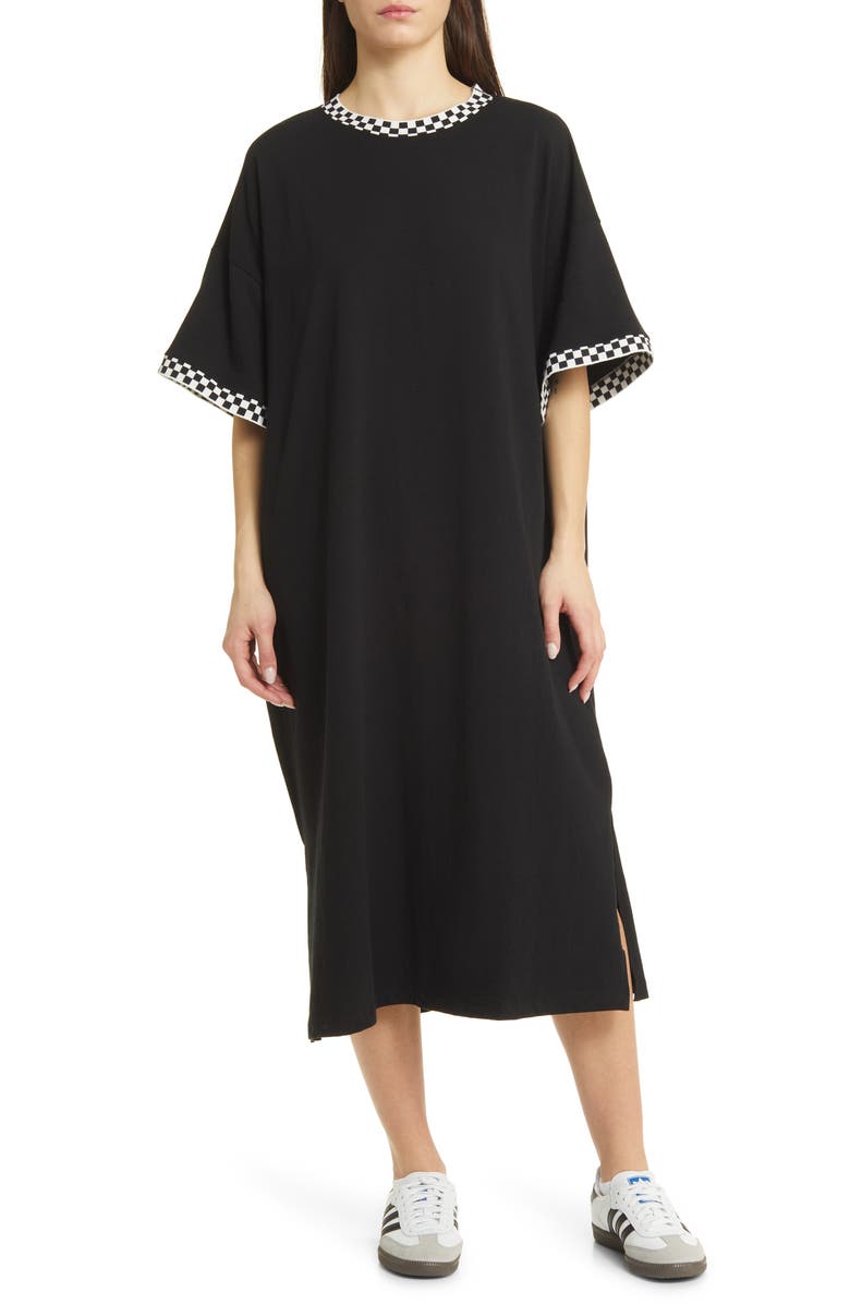 Dressed in Lala Frankie Stretch Cotton Oversize T-Shirt Dress, Main, color, 