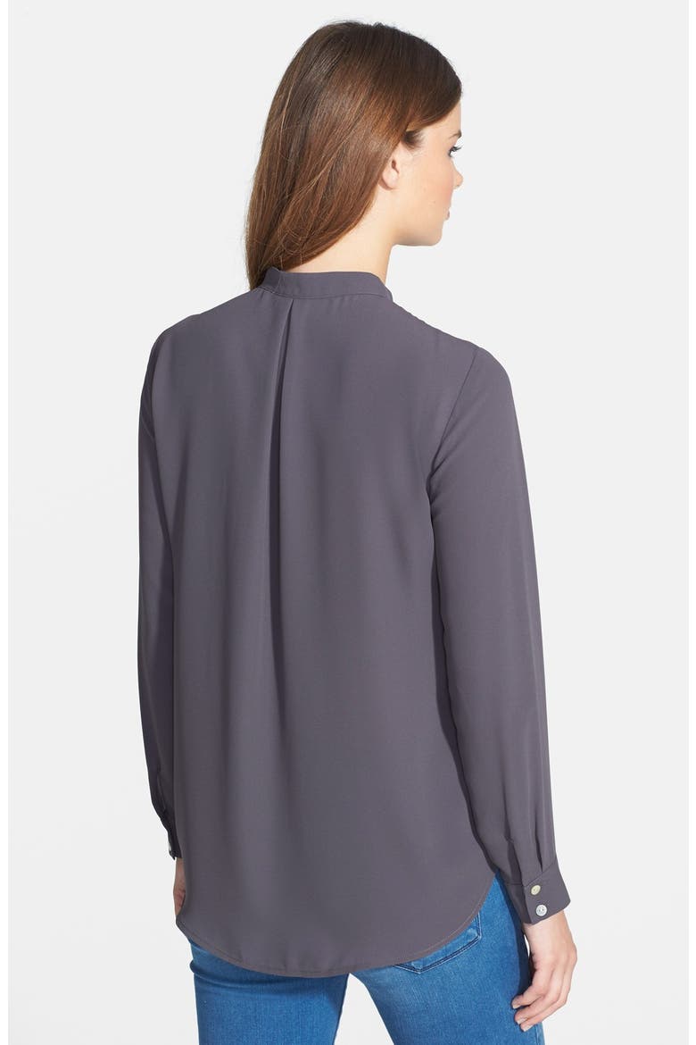 Zip Placket Blouse, Alternate, color, CHARCOAL