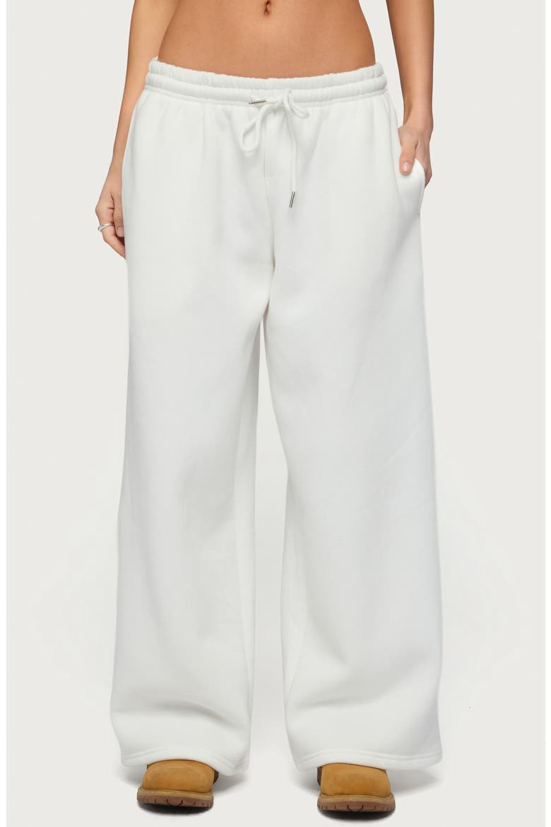 Kamari Low Rise Wide Leg Sweatpants, Main, color, WHITE