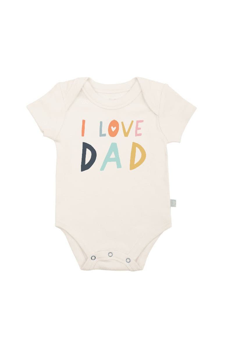 Finn + Emma Organic Baby Graphic Bodysuit | Love Dad, Main, color, Off White