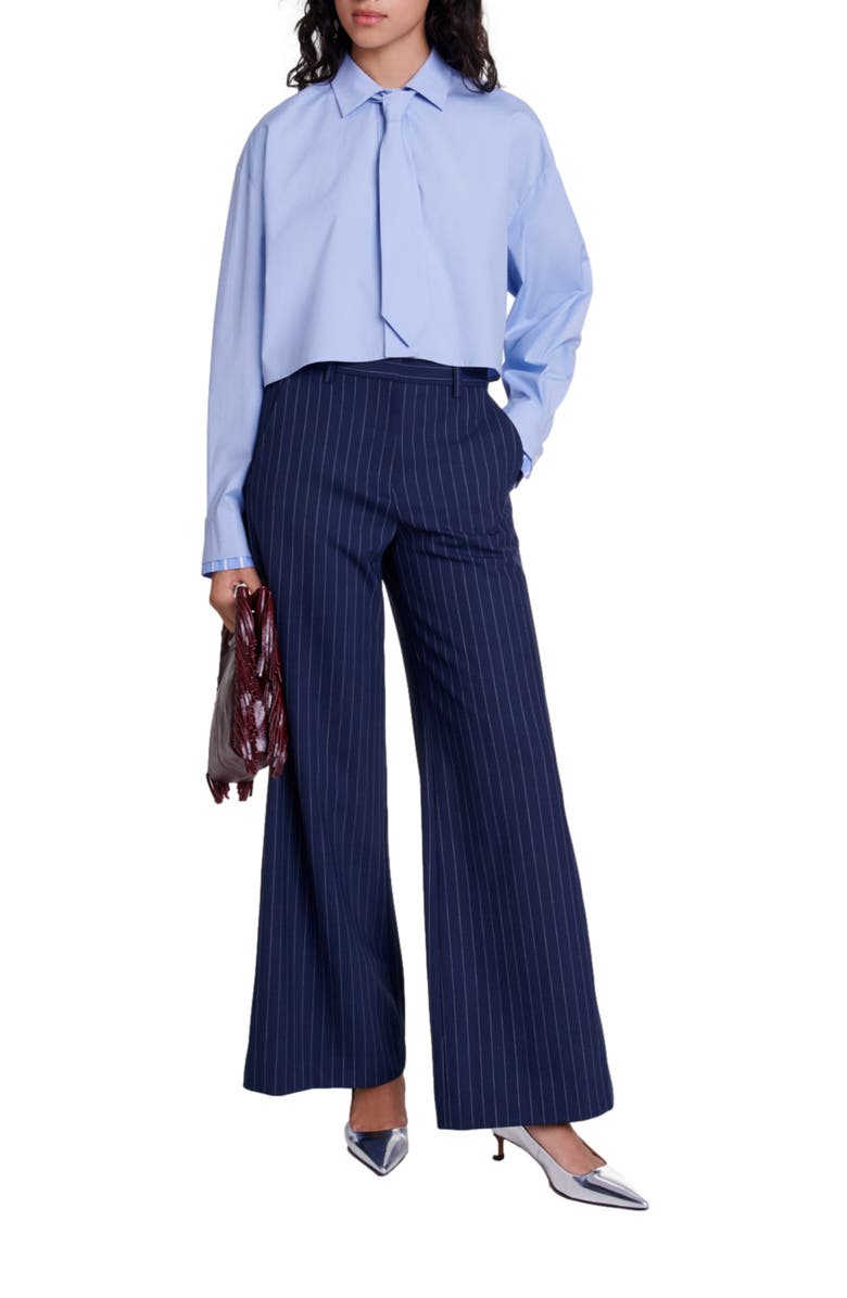 maje Shirt with removable tie, Alternate, color, 