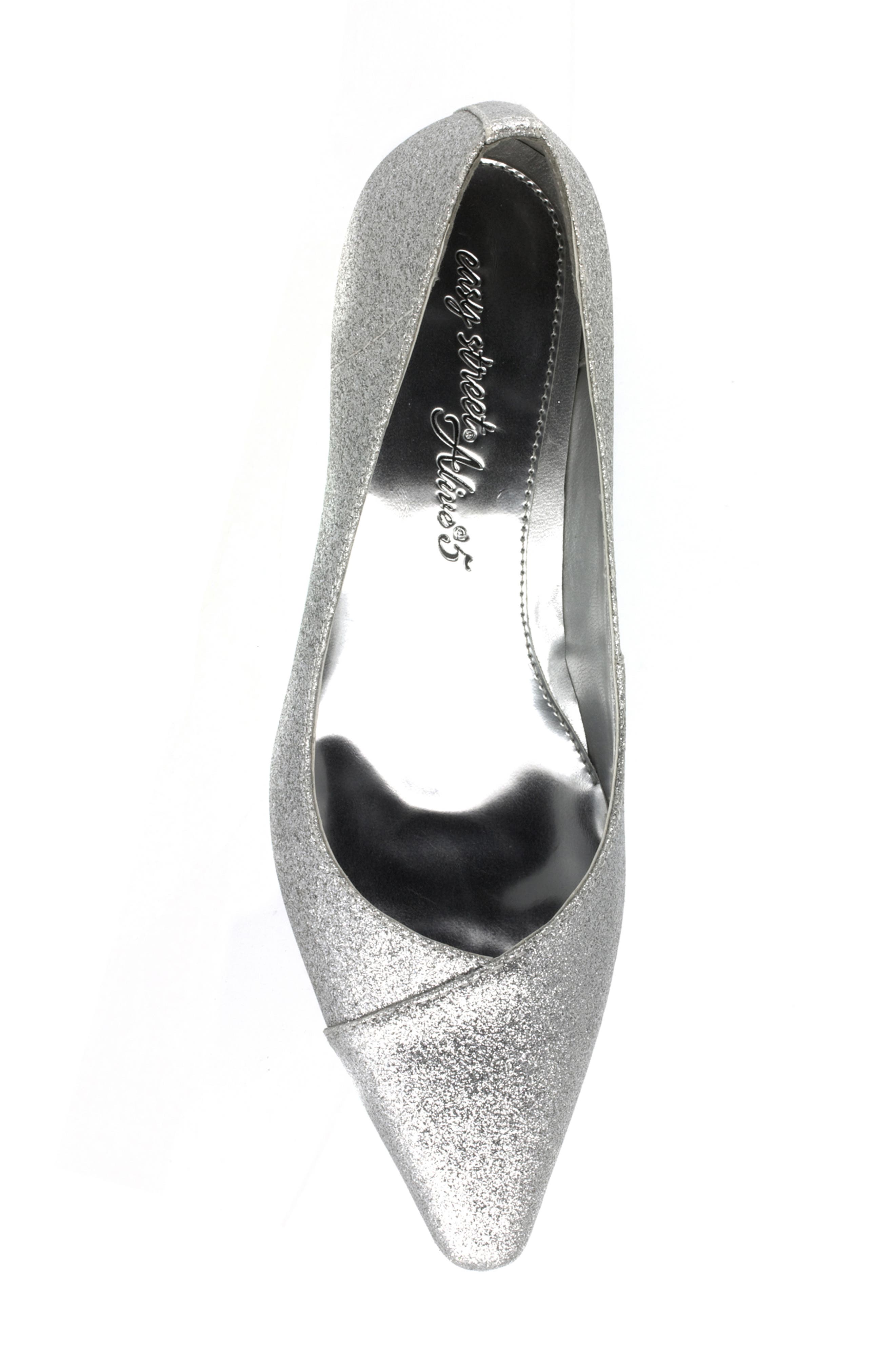 Chiffon Pointed Toe Pump - Multiple Widths Available, Alternate, color, SILVER GLITTER