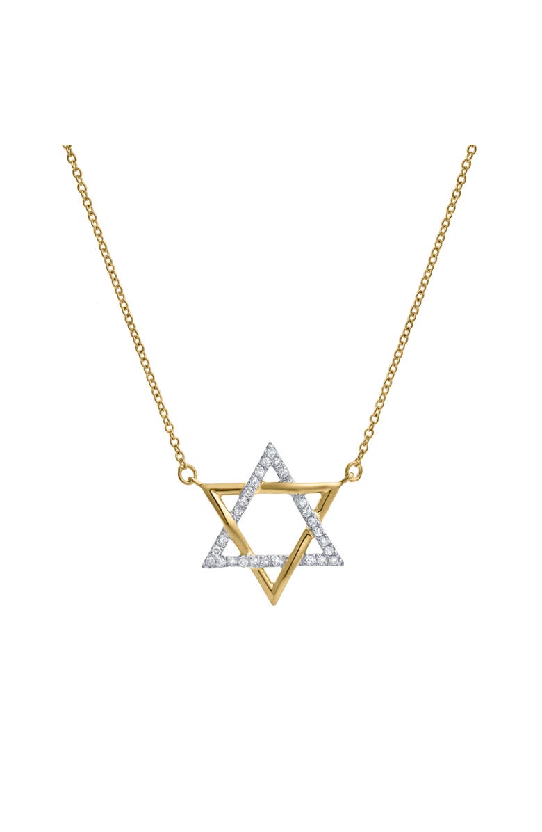 LuvMyJewelry Neriah 14K Gold Star of David Diamond Pendant - 0.08 ct, Main, color, 14K Yellow Gold
