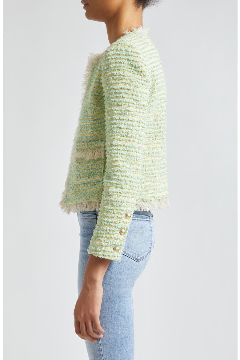 Angelina Fray Tweed Jacket, Alternate, color, LIGHT GREEN MULTI