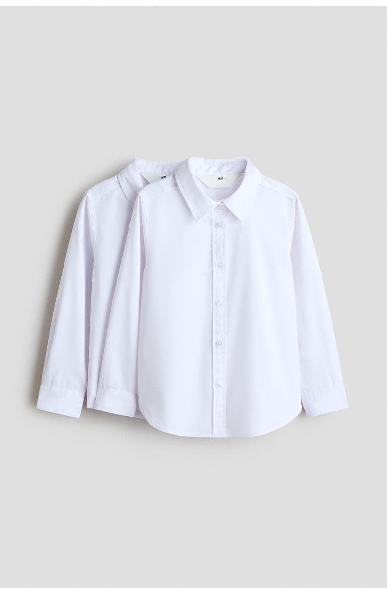 H&M 2-pack Easy-iron School Shirts, Alternate, color, White