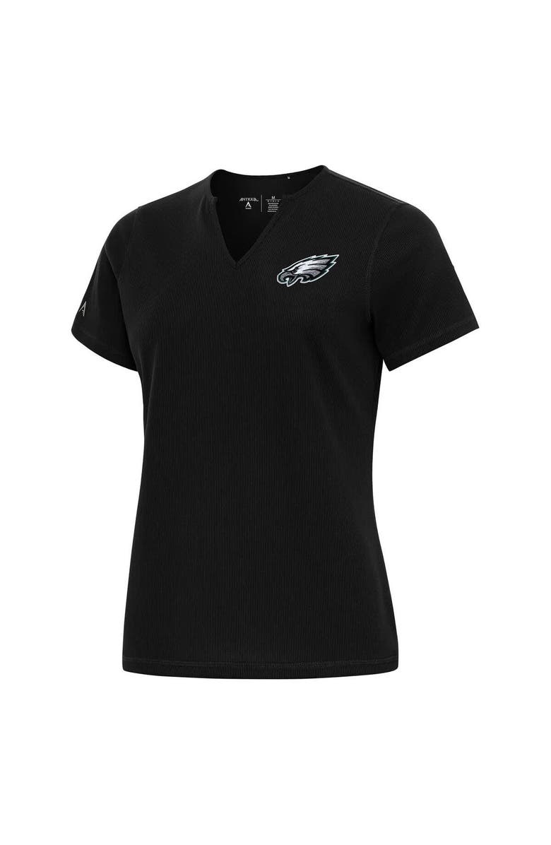 ANTIGUA Women's Antigua Black Philadelphia Eagles Traveler Rib Top, Main, color, 
