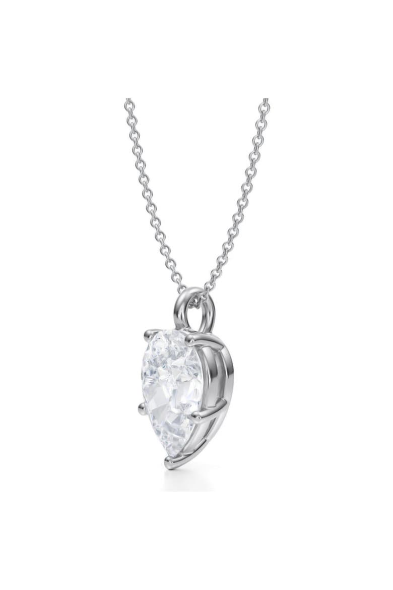 Pear Solitaire Lab Diamond Pendant Necklace 14K 3.0ct, Alternate, color, White Gold