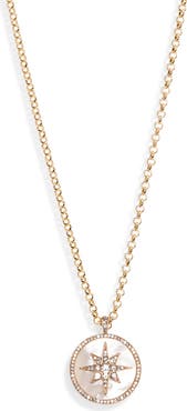 BaubleBar Carina Mother Of Pearl & Crystal Pendant Necklace