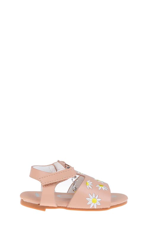 Bebe Kids' Floral Embroidered Sandal In Tan