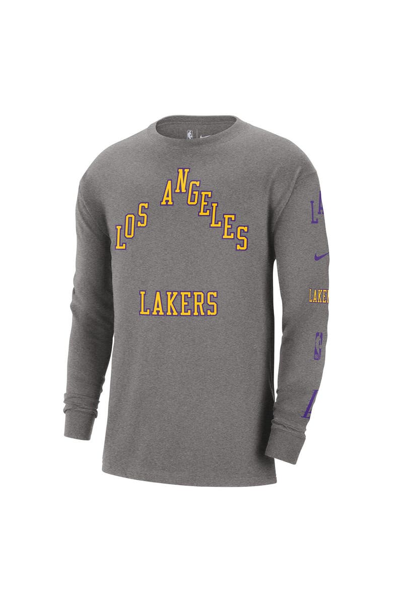 Nike Men's Nike Charcoal Los Angeles Lakers 2023/24 City Edition Max90 Expressive Long Sleeve T-Shirt, Alternate, color, 